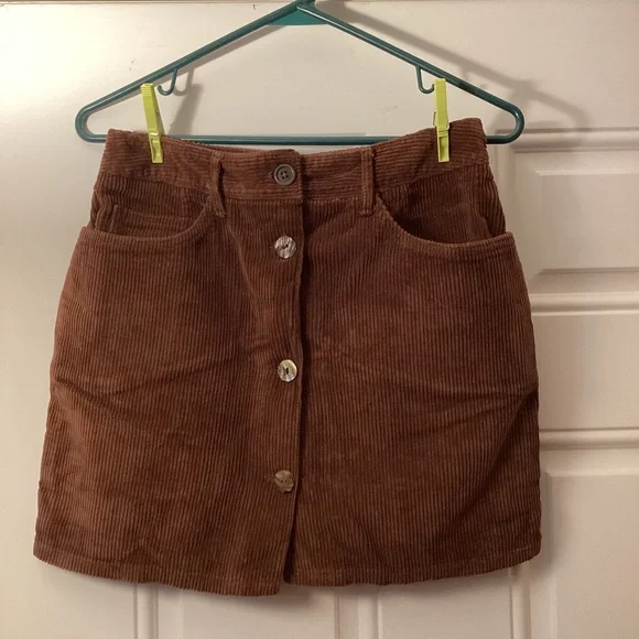Women’s For Joseph Very Mini Corduroy Brown Skirt Size 28 - Picture 1 of 10